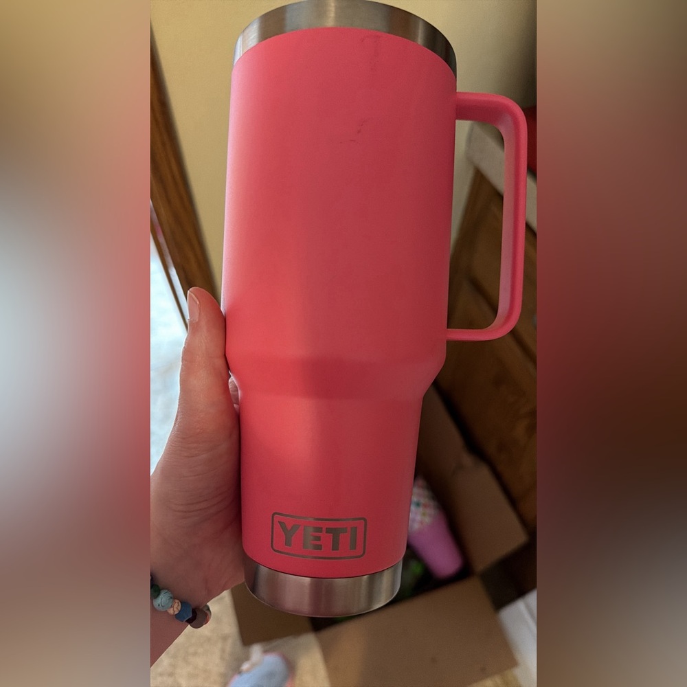 Yeti Pink Travel Mug with Handle